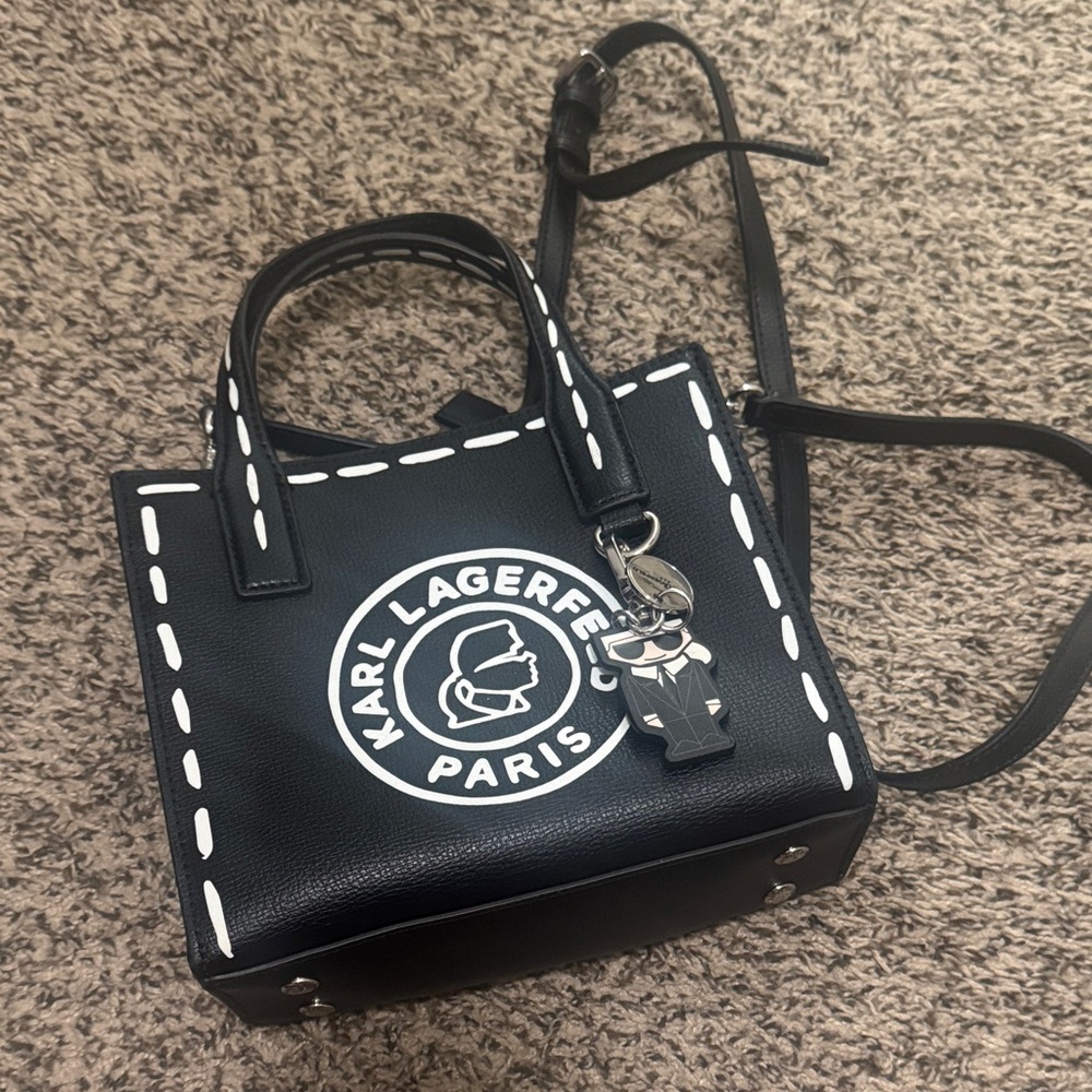 Karl Lagerfeld Black and White Mini Bag